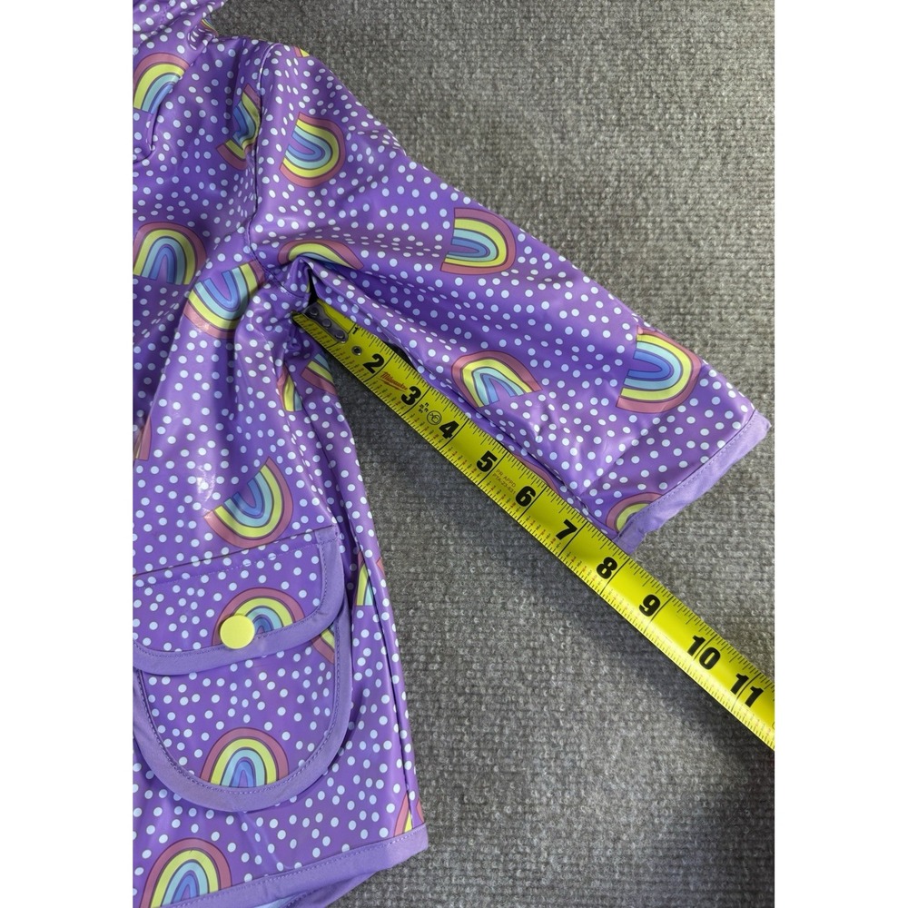 Cat & Jack Girls Purple Rainbow Print Rain Jacket Size 2T - Picture 10 of 11